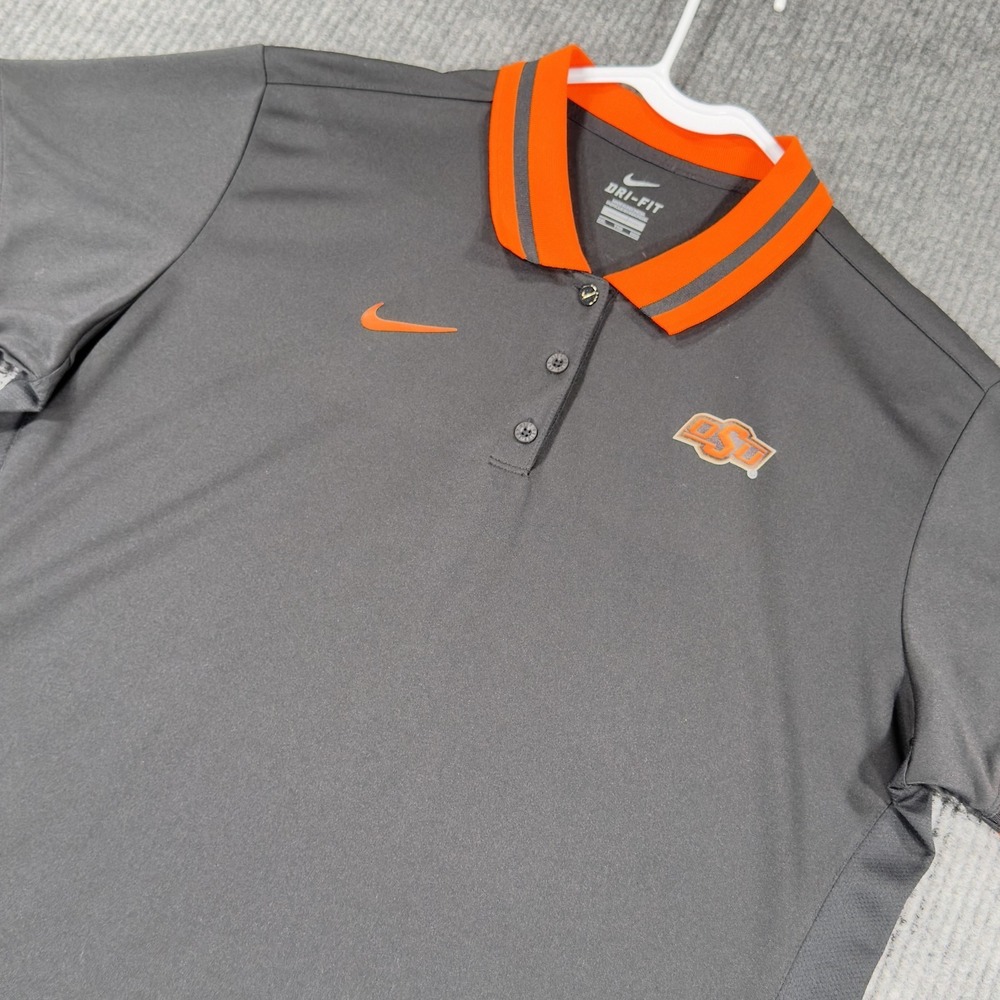 Oklahoma State‎ Cowboys Nike Dri Fit Polo Shirt Womens 2XL Black NCAA Football